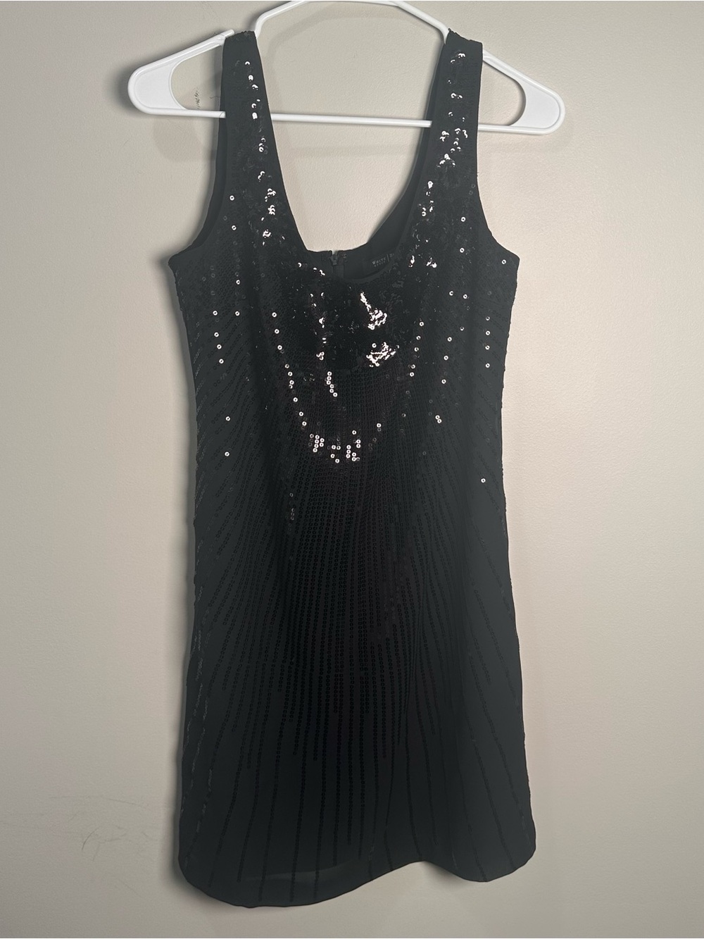 WHBM Black Sequin Tank Dress - Elegant Evening Dress